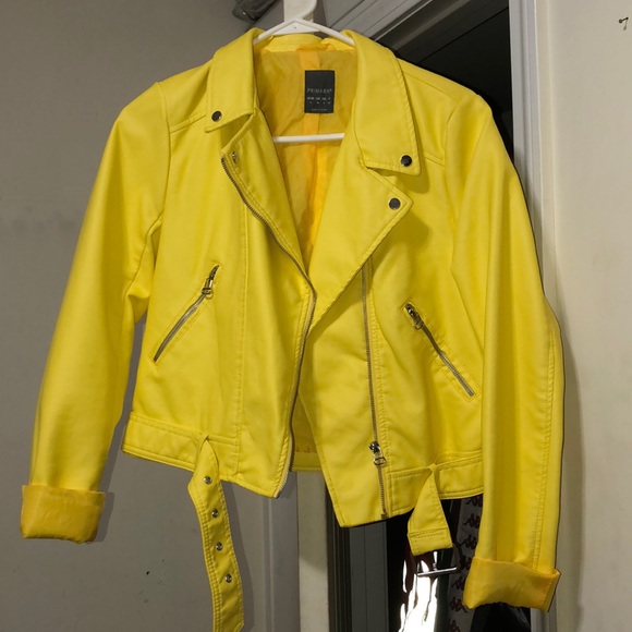 yellow biker jacket primark